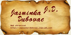 Jasminka Dubovac vizit kartica